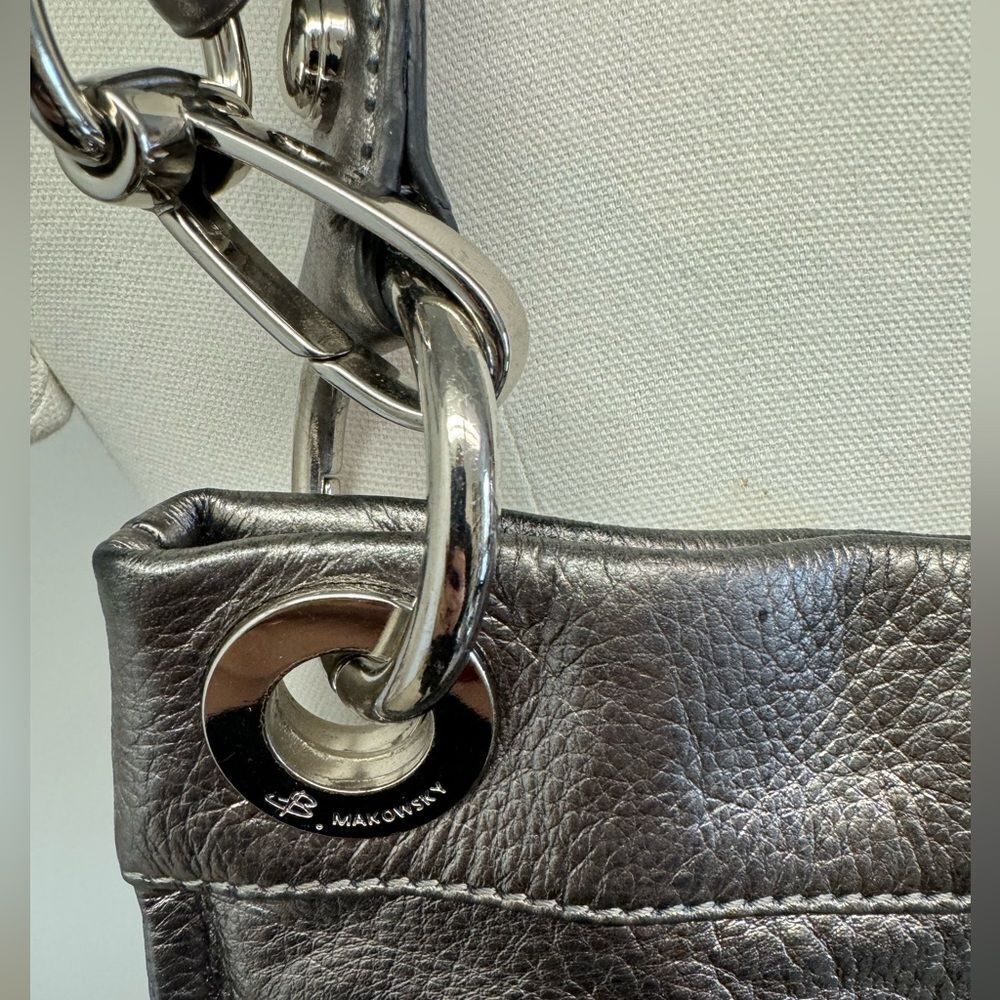 B. Makowsky Leather Pebble Sling Crossbody Convertible Bag - Picture 8 of 12